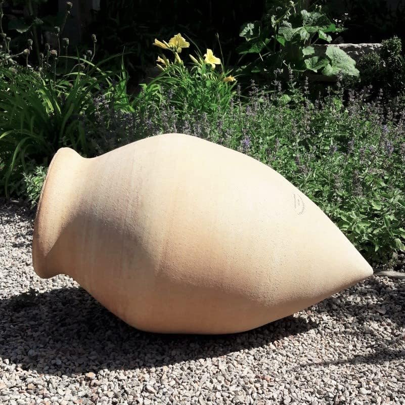 Palatina Werkstatt Exklusive Terracotta Amphore liegend Vitex 60cm – 100% handgefertigtes Unikat – Verleihen Sie Ihrem Garten- & Innenbereich unwiderstehlichen Charme