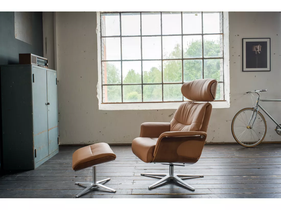 Fauteuil - marron cuir - TOSAR