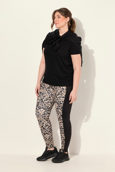 Sport-Leggings, Leomuster, schnelltrocknend, recycelt