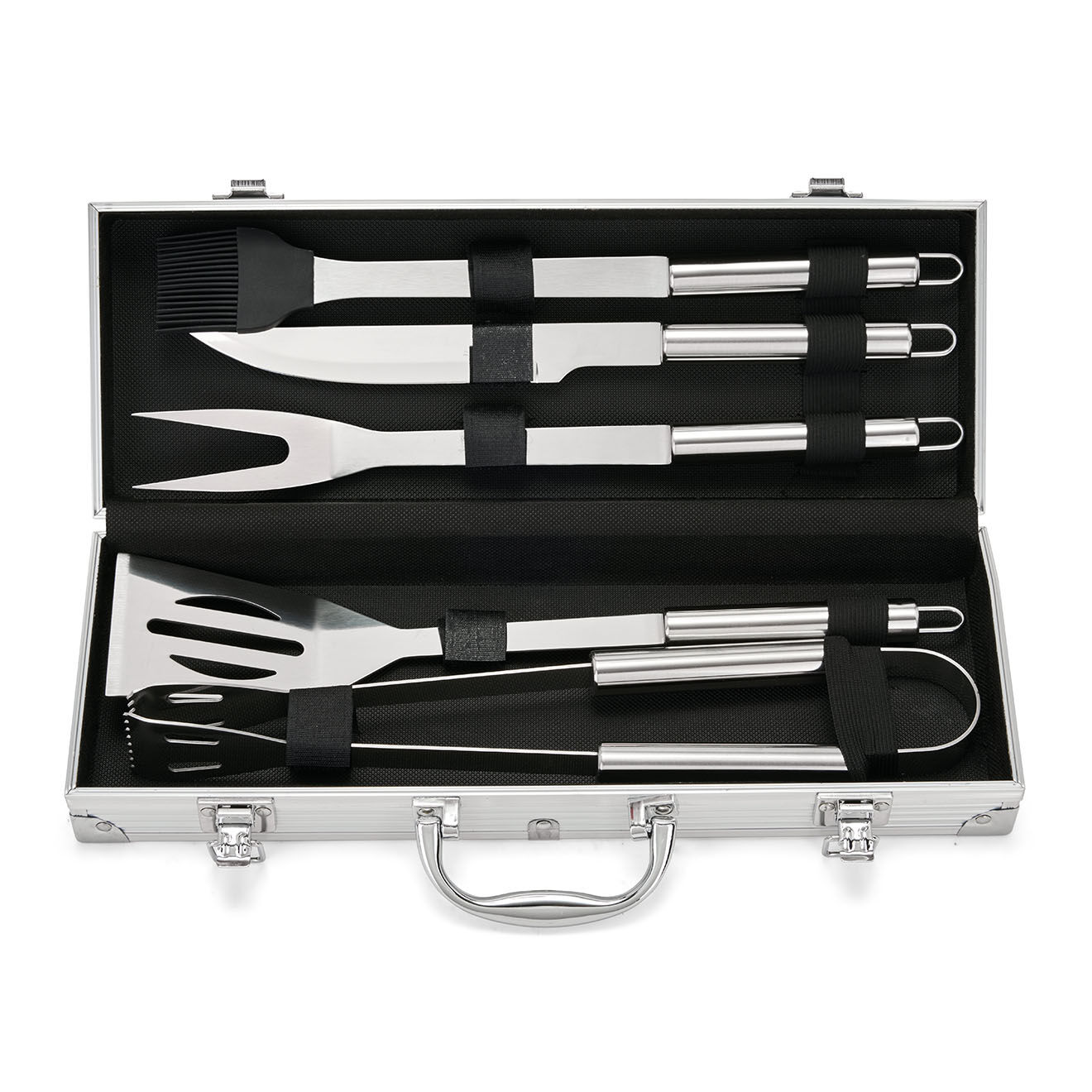 Livoo Set de 5 accessoires pour barbecue argenté