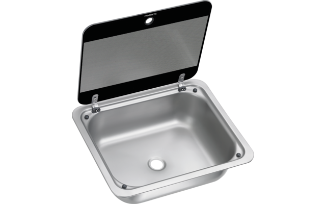 Dometic Eckige Spüle SNG 4133 mit Glasabdeckung 410 x 335 mm