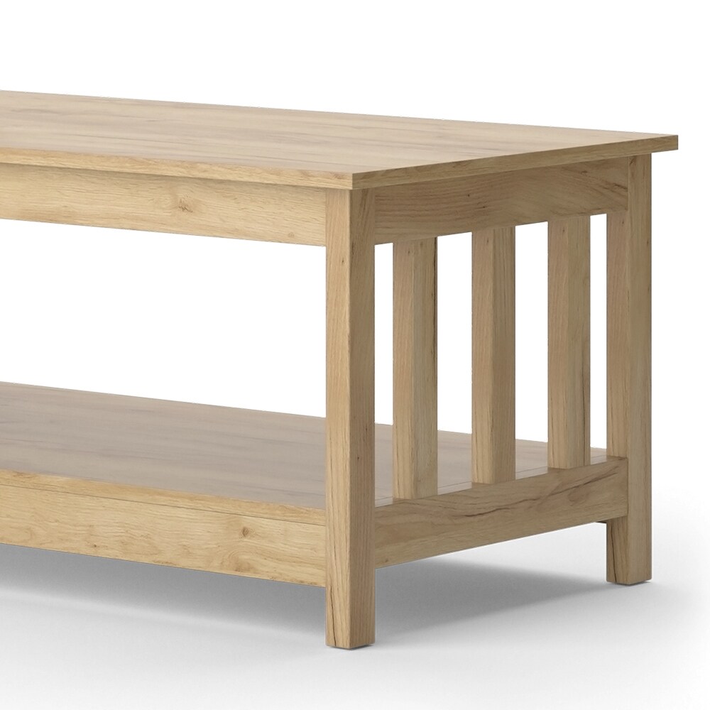 Vicco Couchtisch Oxford Eiche 101 x 46 cm mit Stauraum