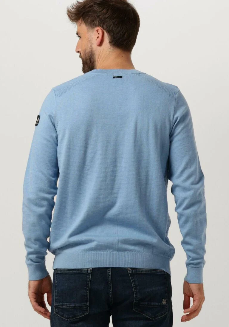 VANGUARD lichtblauwe vanguard trui crewneck cotton slub