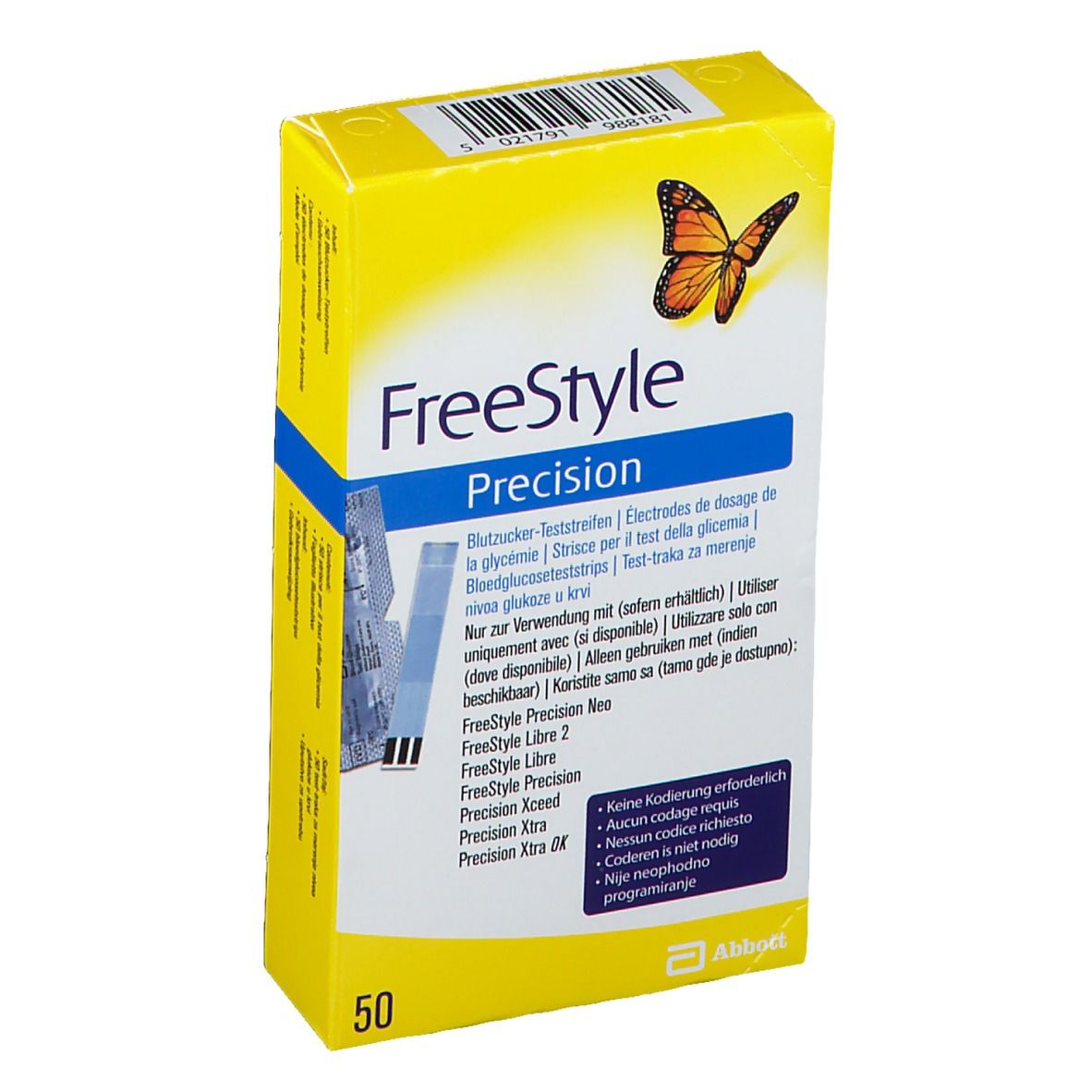 FreeStyle Precision Blutzucker-Teststreifen ohne Codierung