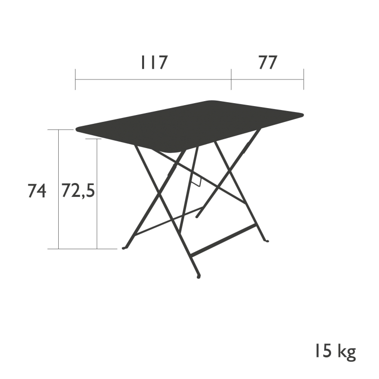 Fermob Bistro tuintafel 117x77 Rosemary