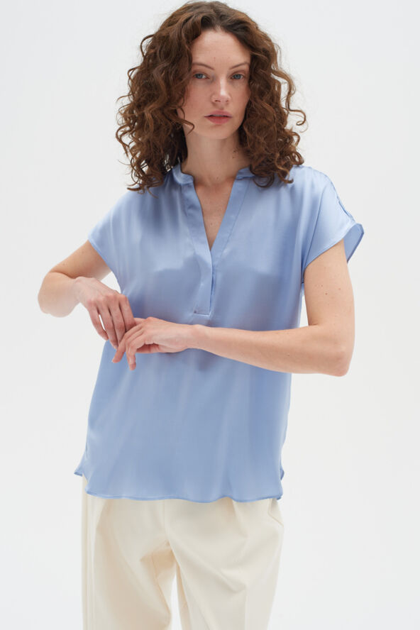 InWear LiraIW Leonore Top Premium - 100% Silk Blue serenity