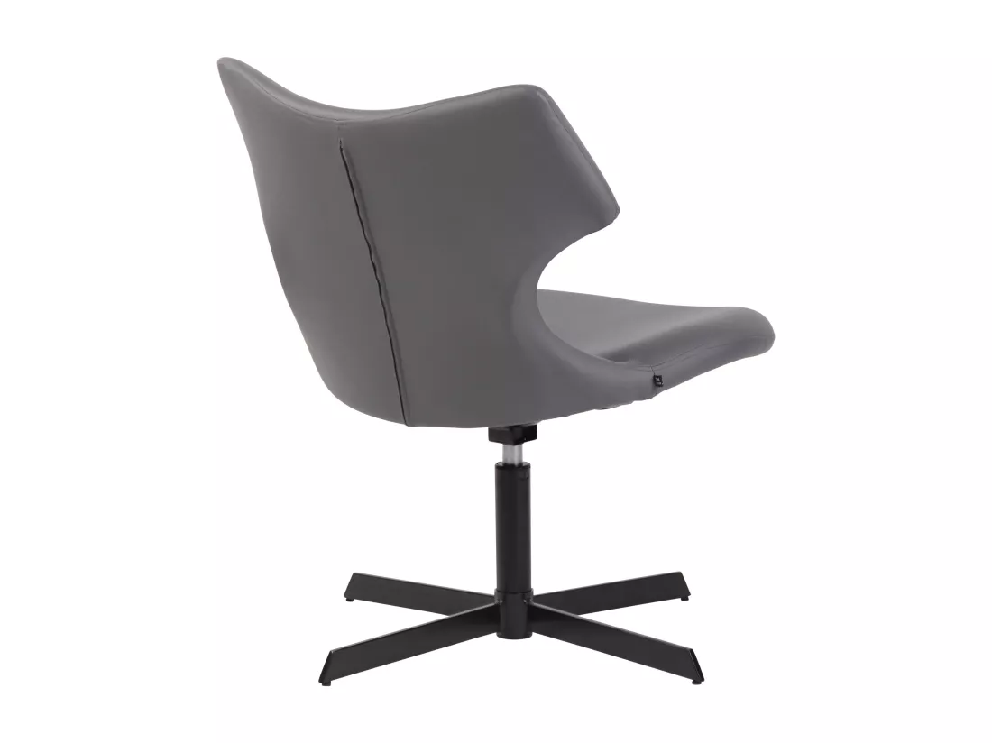 Chaise gondole - Similicuir & Métal noir mat - Gris - Welland
