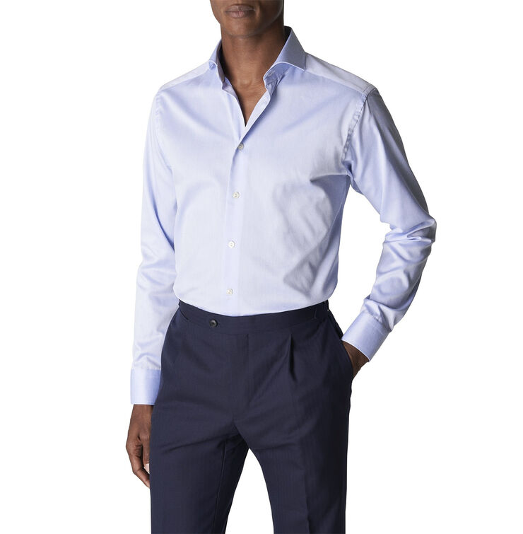 ETON Super Slim Fit Light Blue Signature Twill Shirt Lyseblå