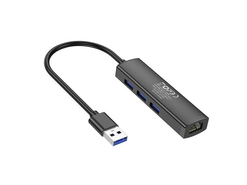 onit USB-A-Hub 3A1RJ45 Leichter und kompakter Hub mit 3 USB-A-Ports und 1 RJ45-Port