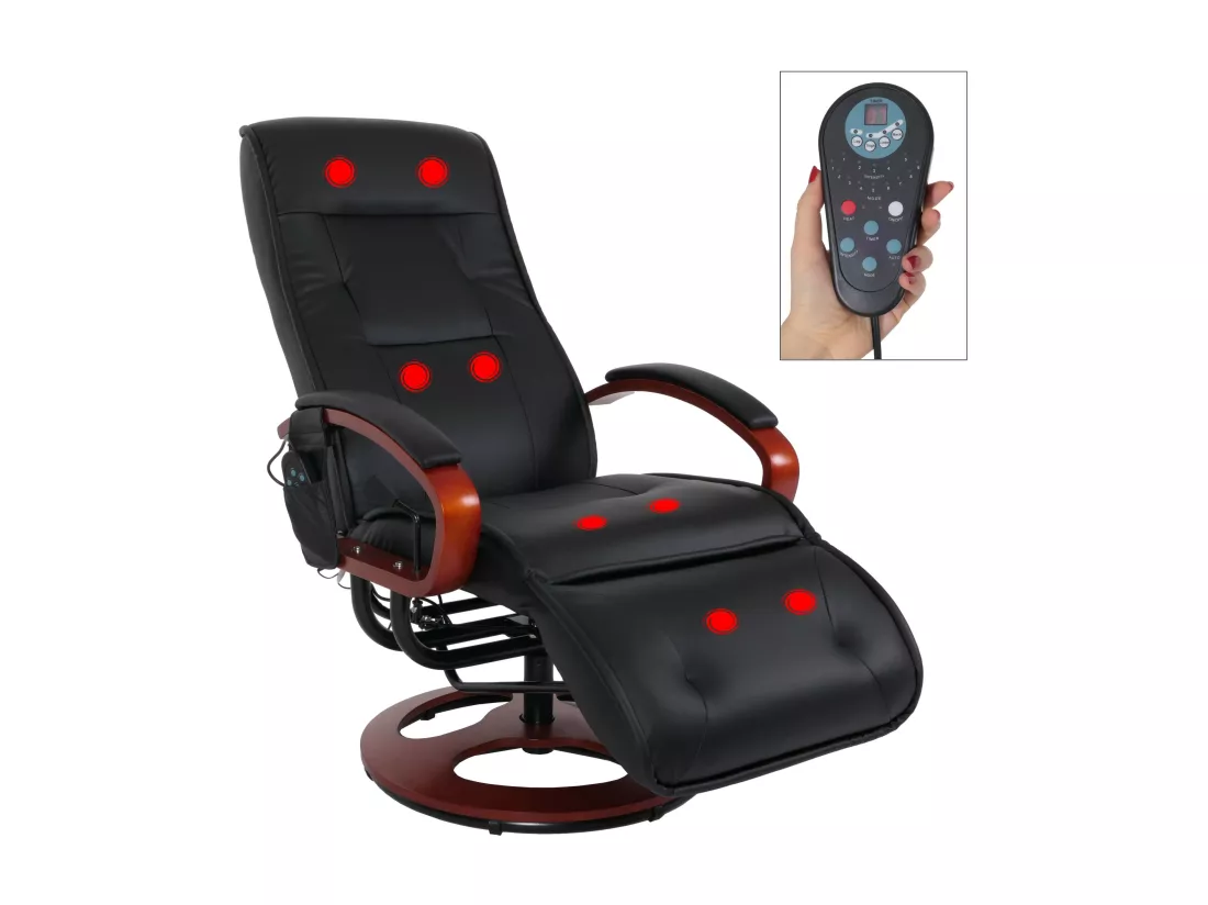 Fauteuil de relaxation avec PVC noire 71 x 48 x 100 cm 04_0006383