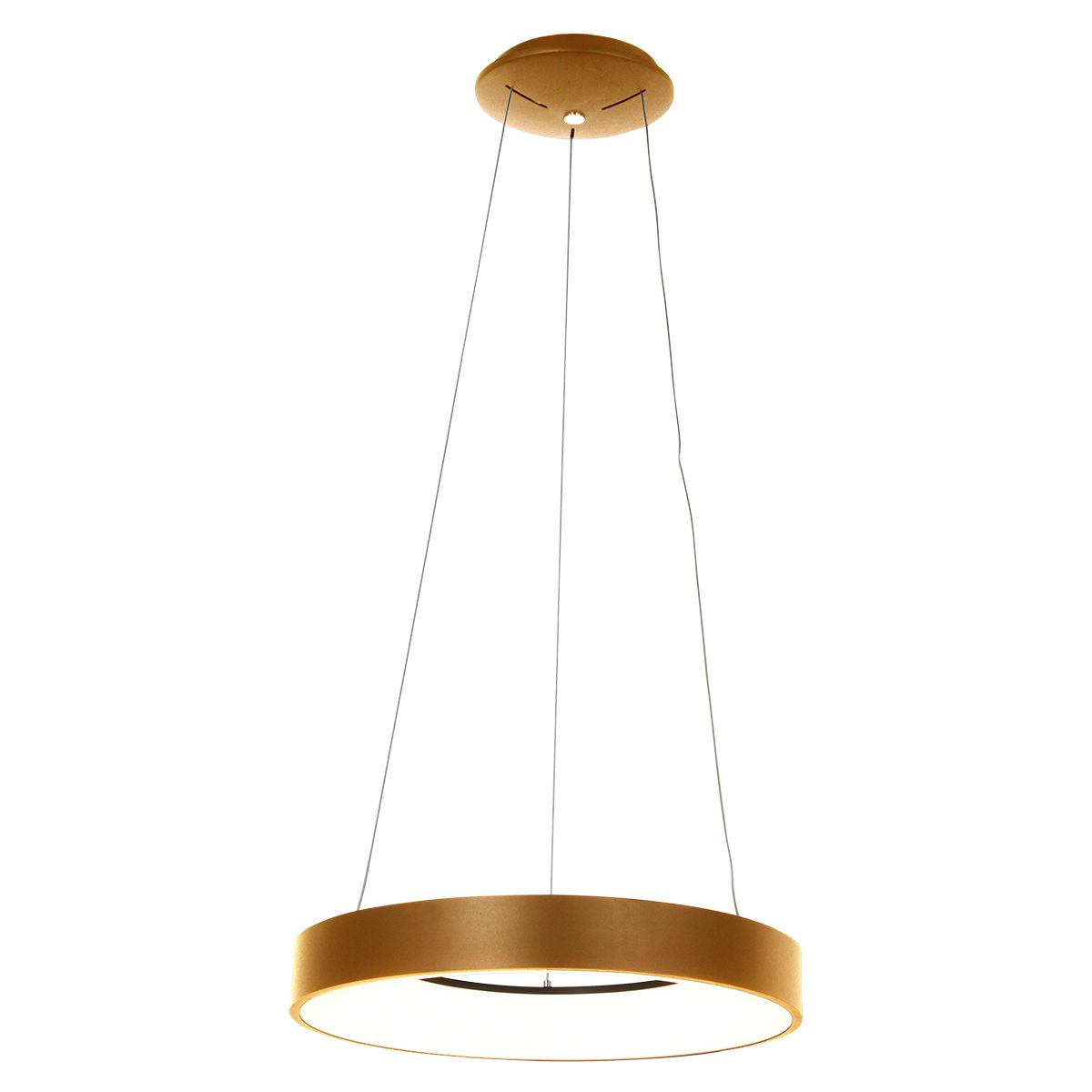 Design hanglamp goud incl. LED dimbaar - Ringlede
