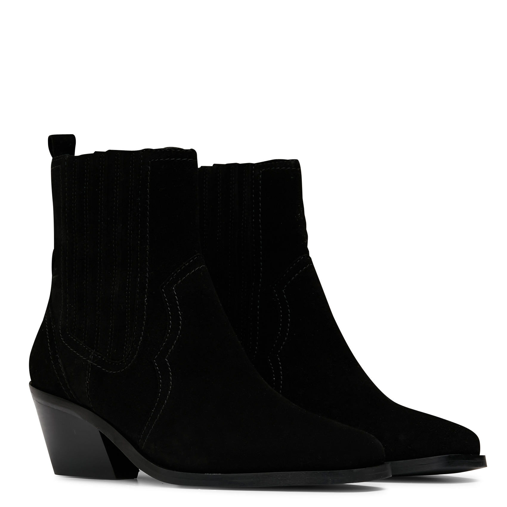 RACHEL - Bottines à talons en cuir velours | Noir