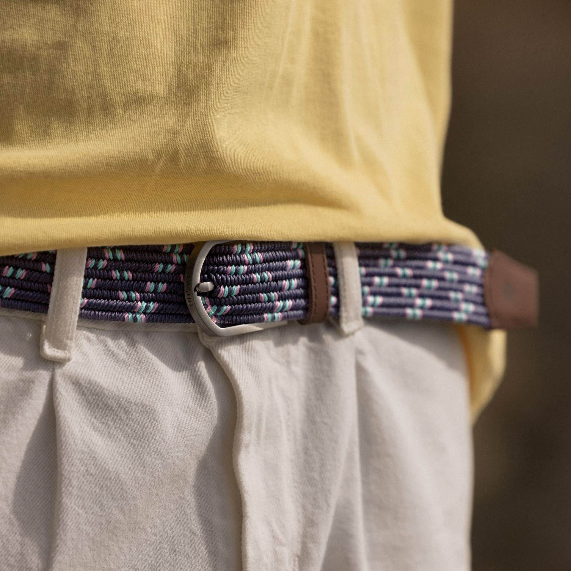 Ceinture bleue et rose polyester recyclé et élasthanne - modèle belt
