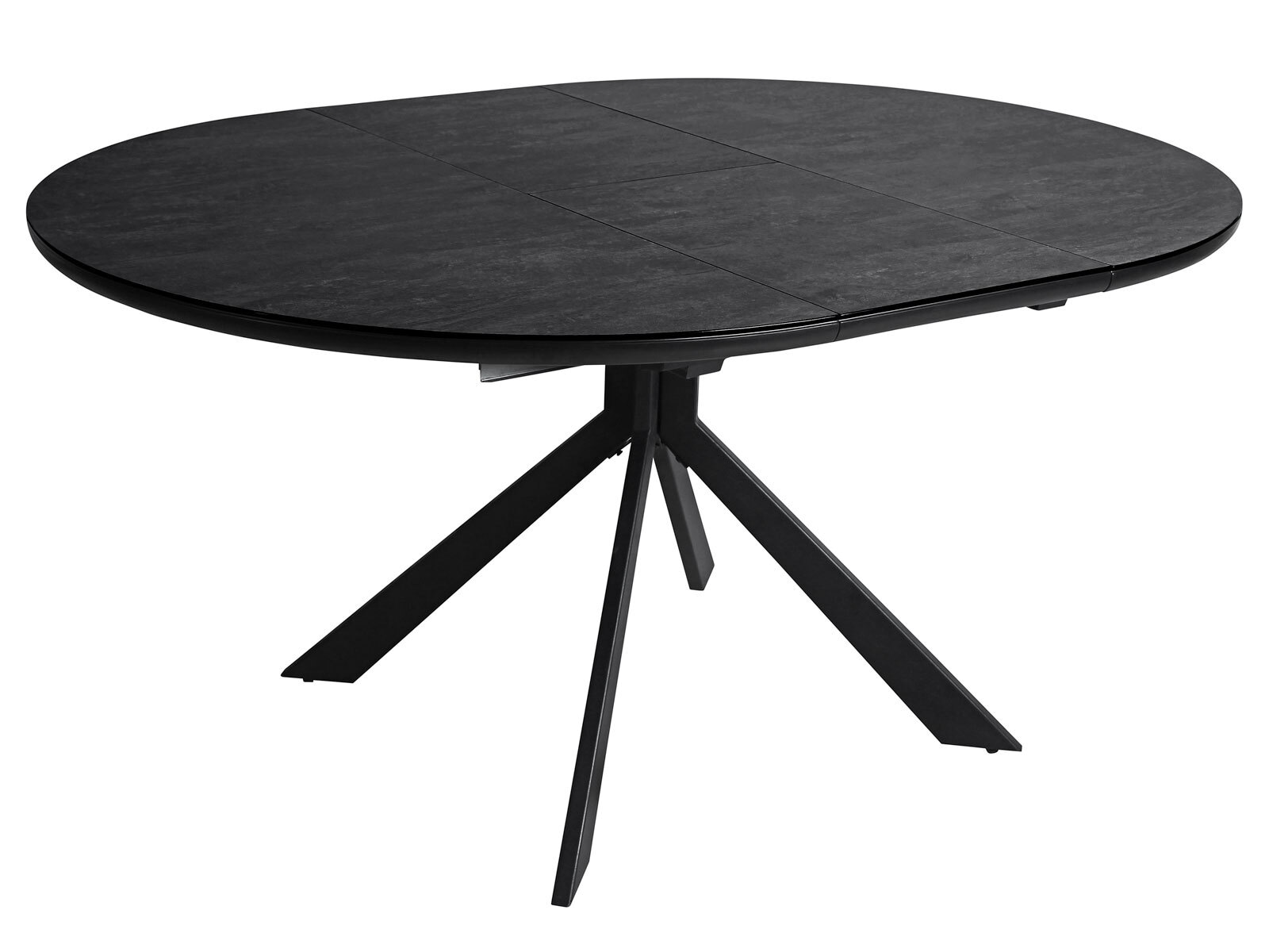 Tisch Ronda Keramikoptik schwarz/dunkelgrau 120(160)/76/120 cm