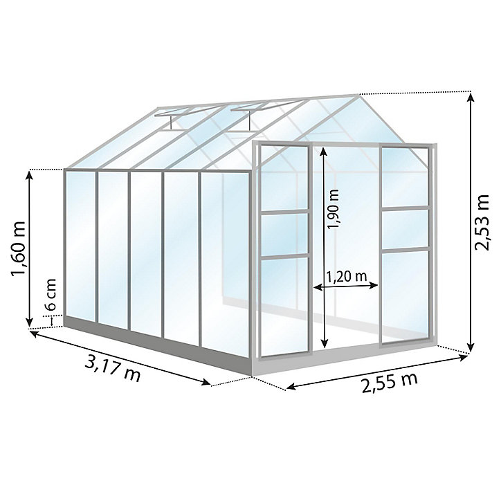 Serre en verre Lams Laurus anthracite 8,10m²
