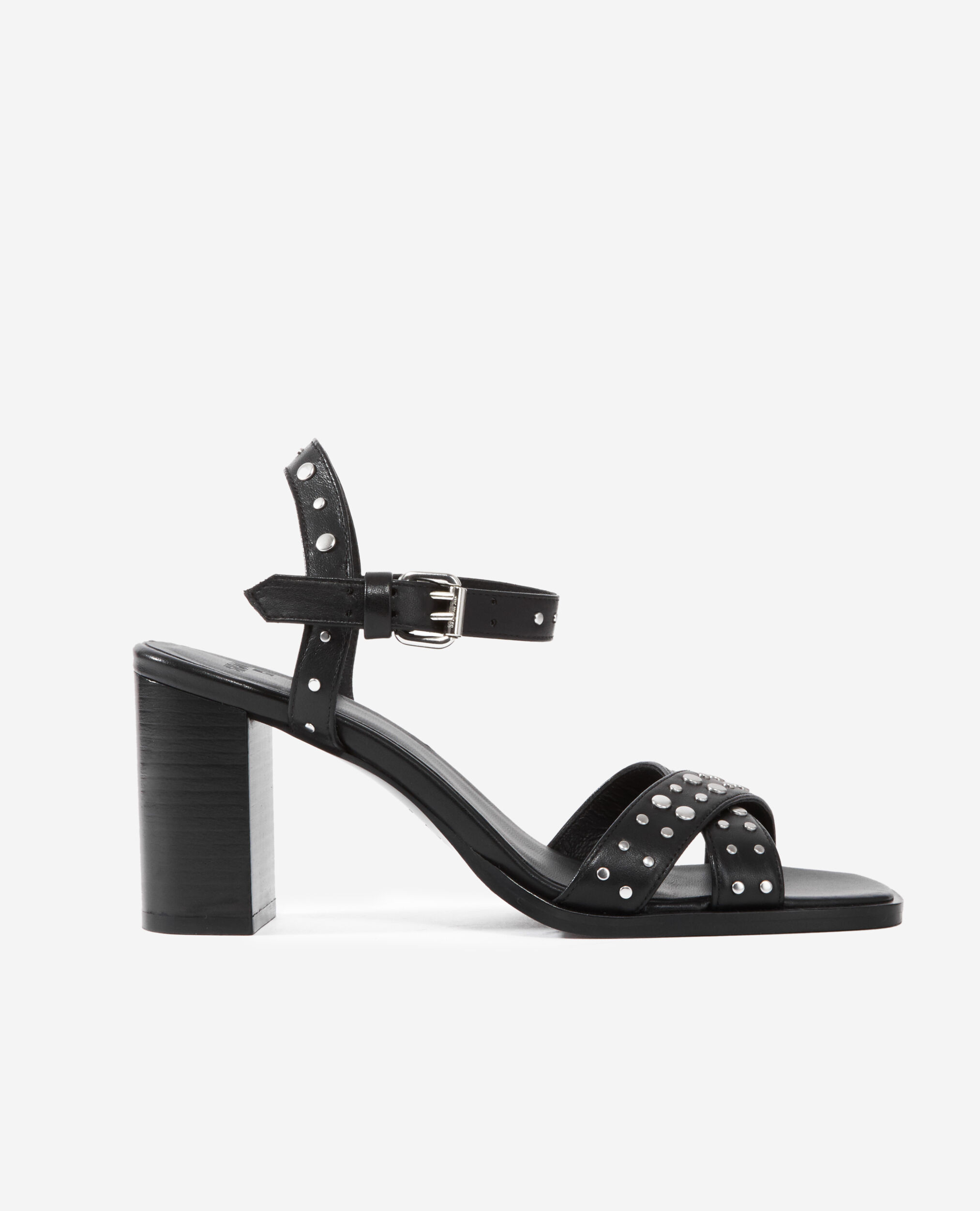 Sandales à talons en cuir