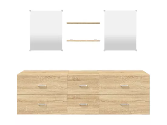 Ensemble de meubles salle de bain 5 pcs chêne bois d'ingénierie
