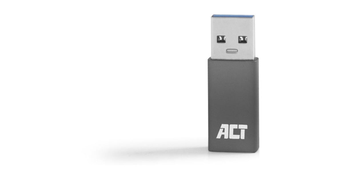 ACT ConnectivityUSB-A naar USB-C adapter  (Donkergrijs)