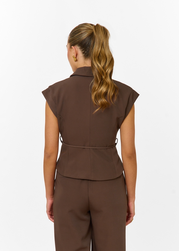 Audrey gilet choco bruin