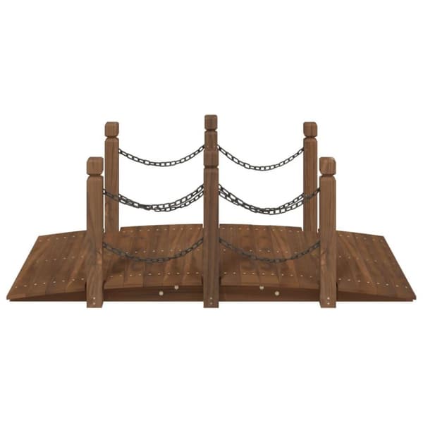 vidaXL Hagebro med kjettingrekkverk 150x67x56 cm heltre gran
