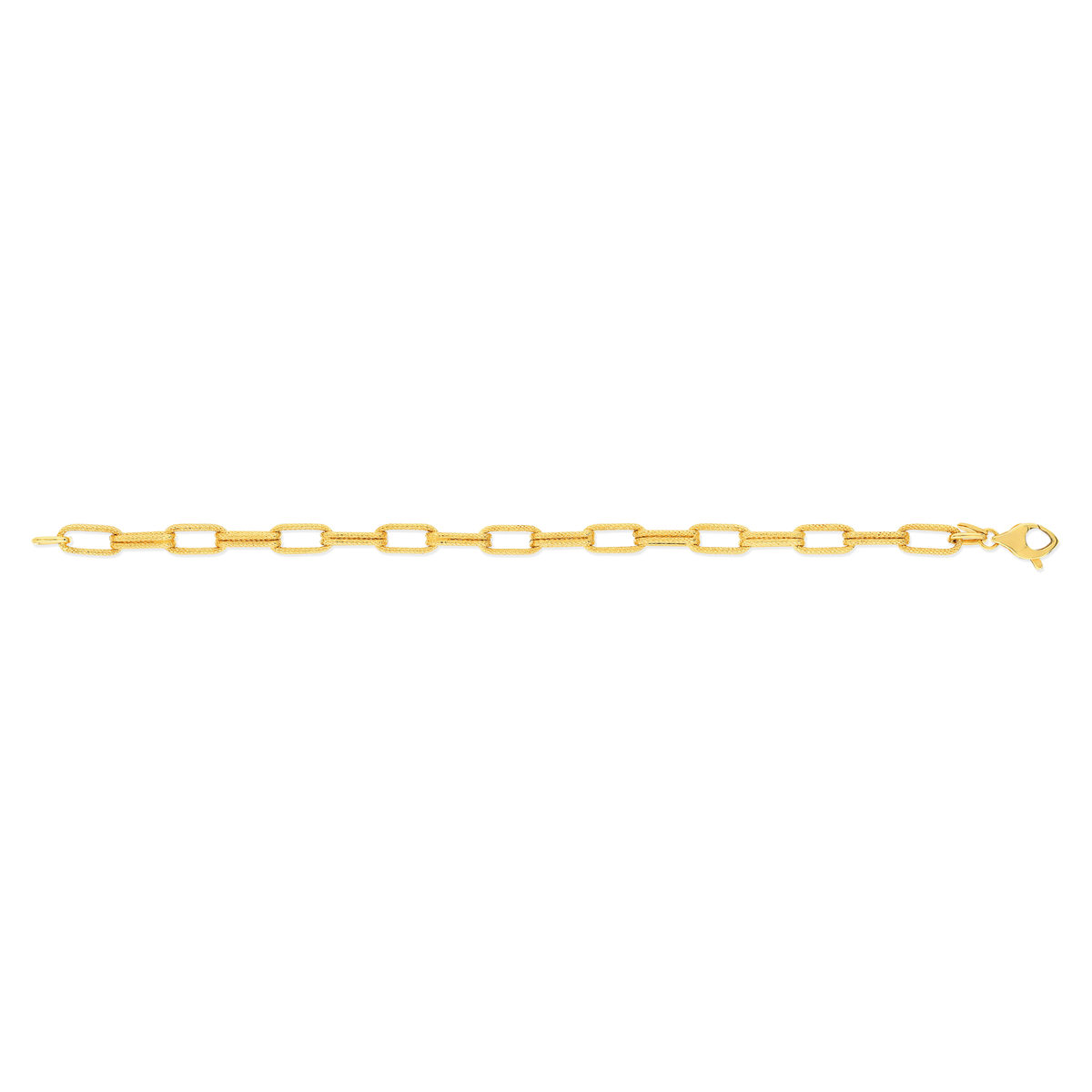 Bracelet or jaune 375 double chaîne maille ovale