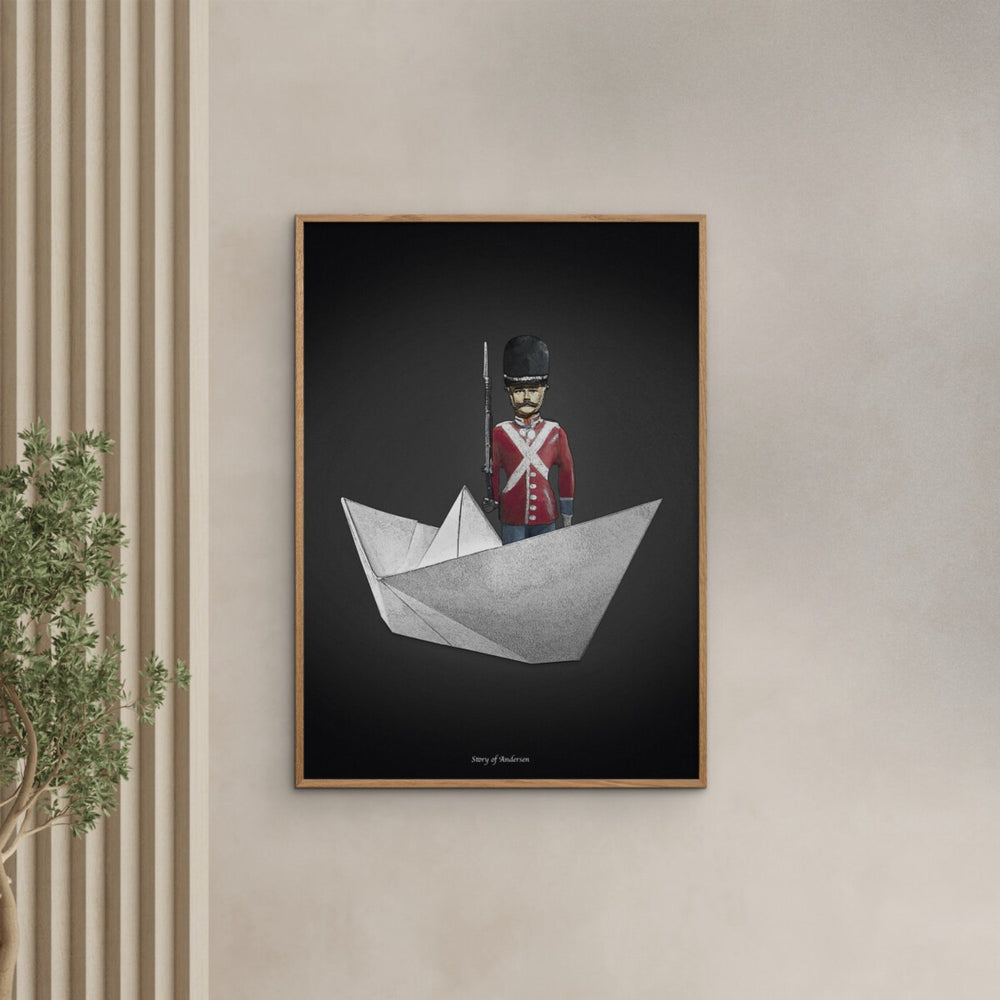 Køb Poster & Frame Story Of Andersen - Den Standhaftige Tindsoldat - Hvid/Sort Baggrund