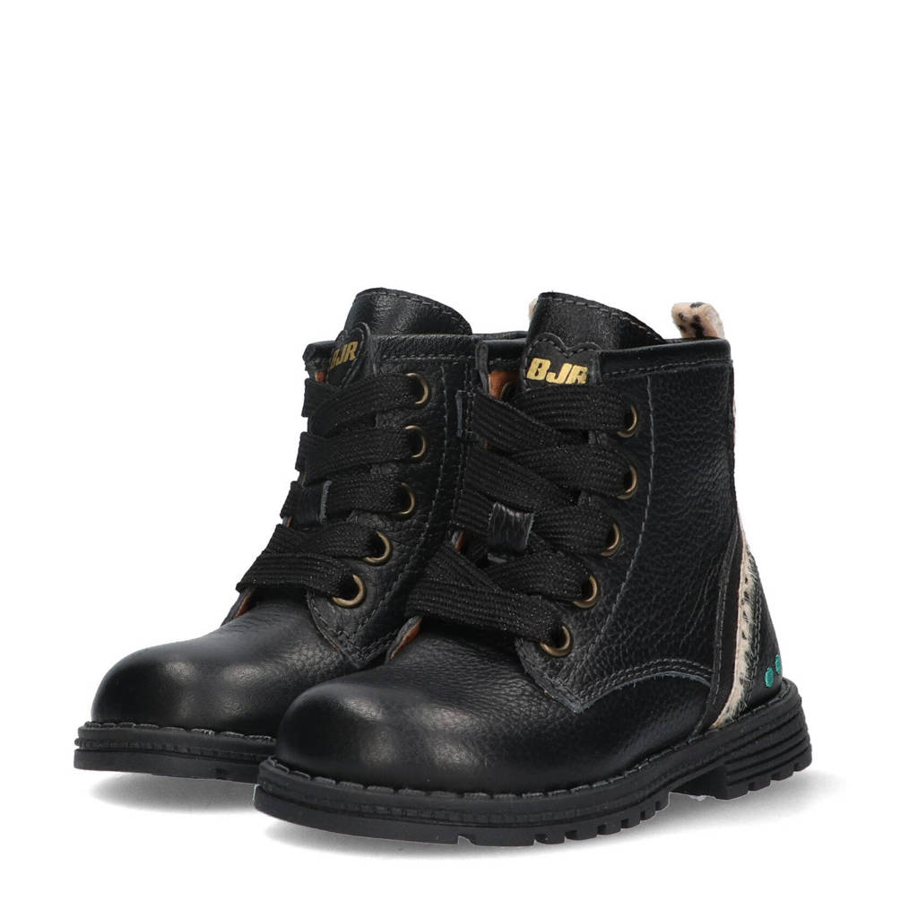 BunniesJR leren veterboots zwart