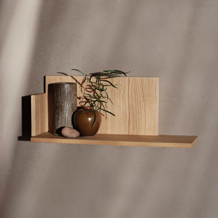Ferm Living - Stagger Wandregal, 20 x 32 cm, Eiche geölt