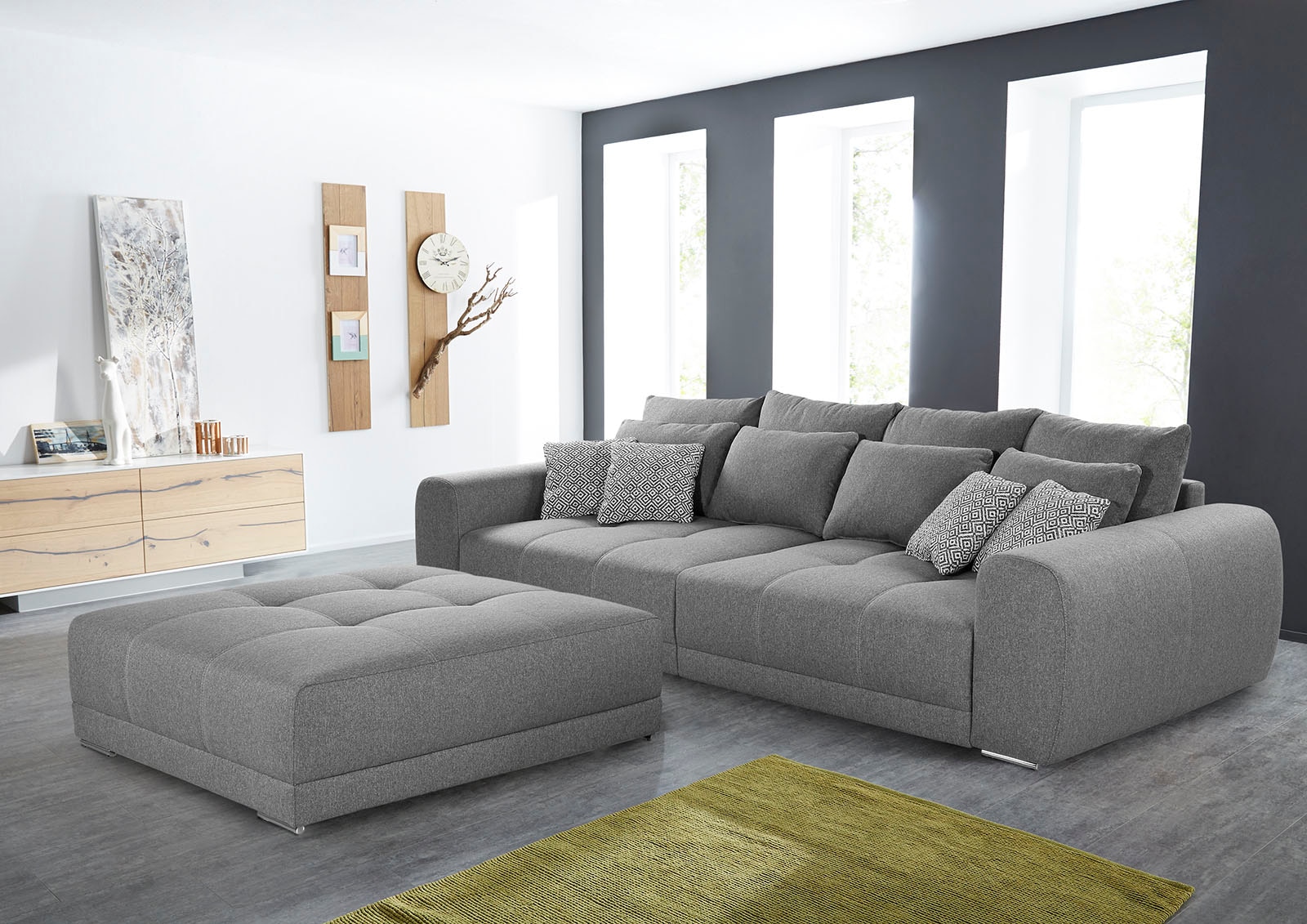 Jockenhöfer Gruppe Big-Sofa »Moldau XXL, B: 306 cm« Mega-Sofa, mit Federkern & 4 Zierkissen