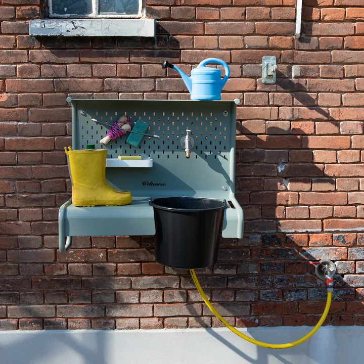 Weltevree - Waterworks Ablagetisch für Wasserhahn, zementgrau (RAL 7033)