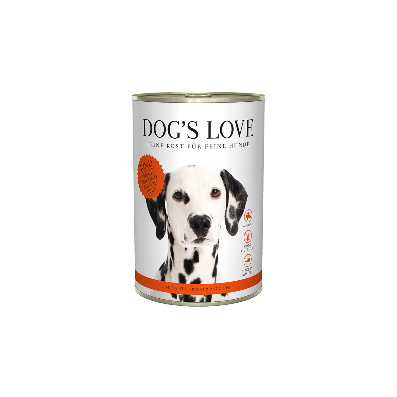 DOG'S LOVE Adult Classic 6x400g Rind mit Apfel und Spinat