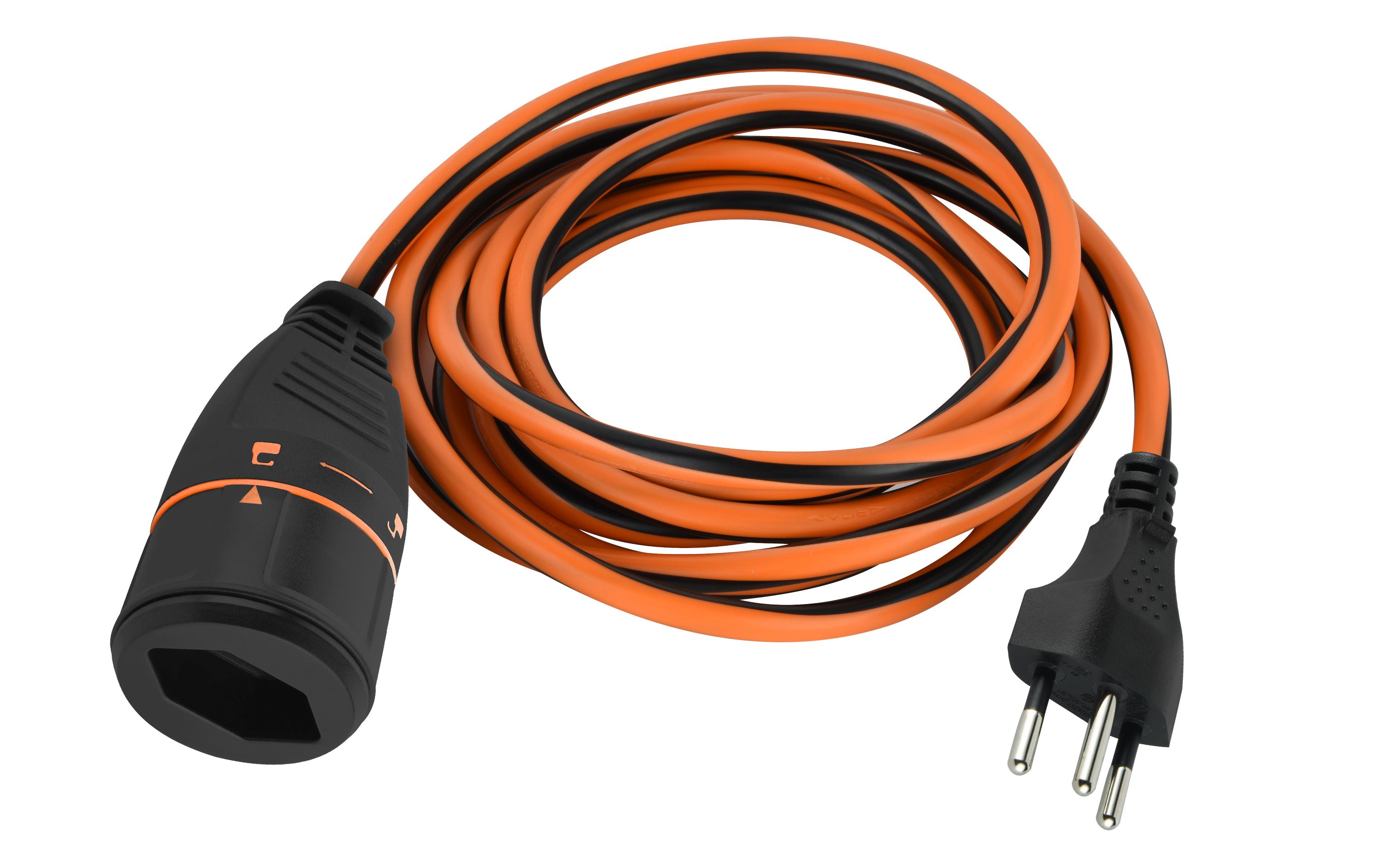 Verlängerungskabel 10 mKabel mit LOCK-Kupplung T13 und Stecker T12 samt Lasche