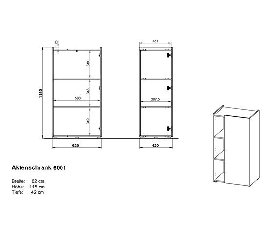 Aktenschrank »Hasselt«, flach