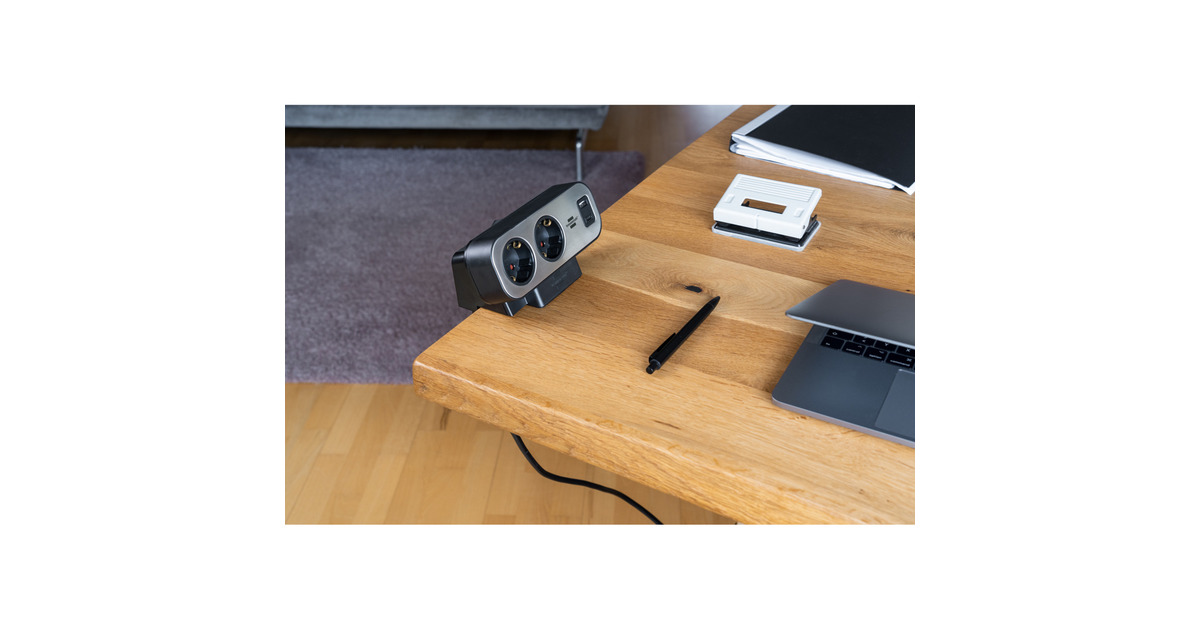 Brennenstuhlestilo Duplex stekkerdoos met schakelaar en overspanningsbeveiliging stekkerdoos  (Zwart/zilver, 1x USB C, 1x USB A)