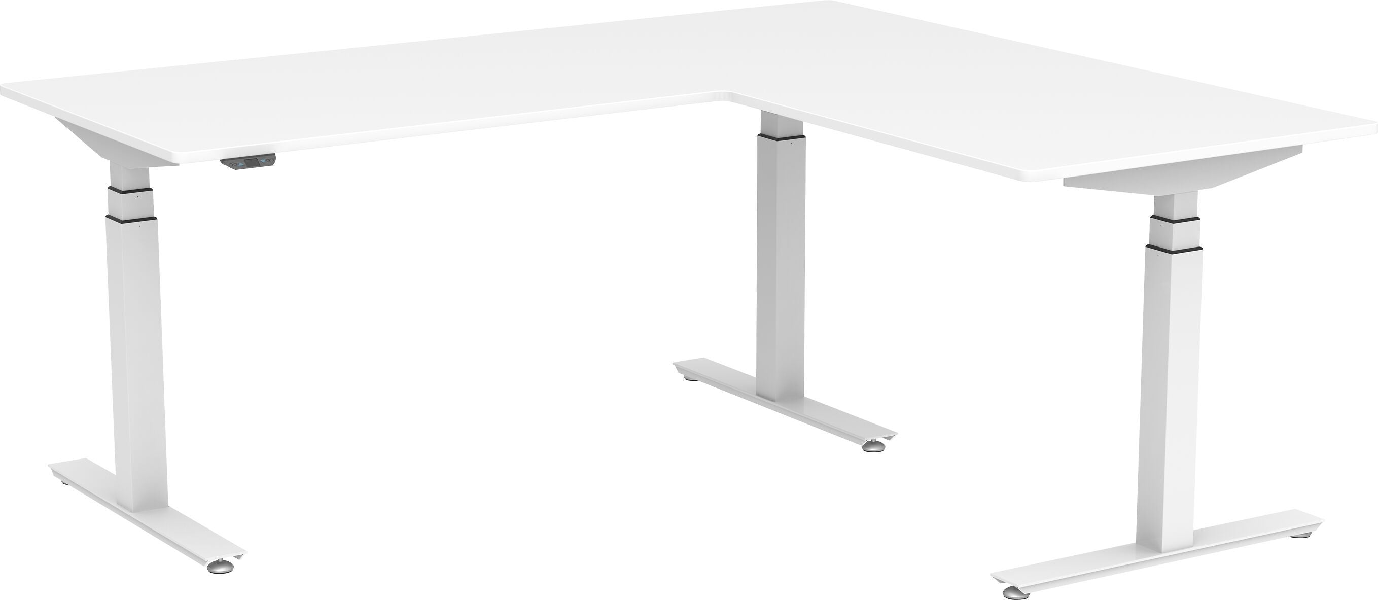 FLEXCUBE PROFI Eckschreibtisch höhenverstellbar - Weiss / B: 180.0 cm x T: 170.0 cm x H: 62.5 cm