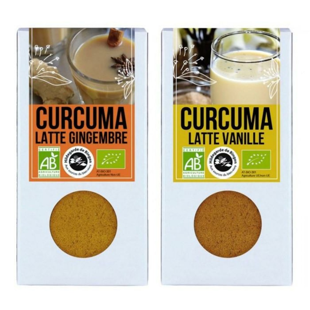 Duo de latte - curcuma-gingembre & curcuma-vanille