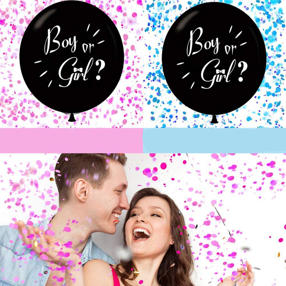 (151-tlg. Set) Baby Shower Party Deko Gender Reveal Ballons   Ballon Boxen - Rosa / Blau