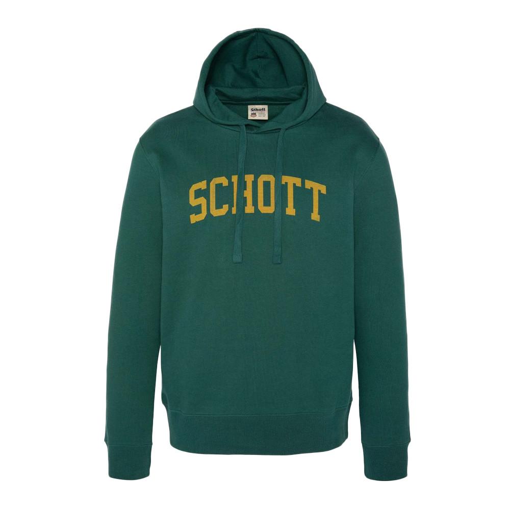 Schott Sweat à capuche Vert Homme Schott Logo