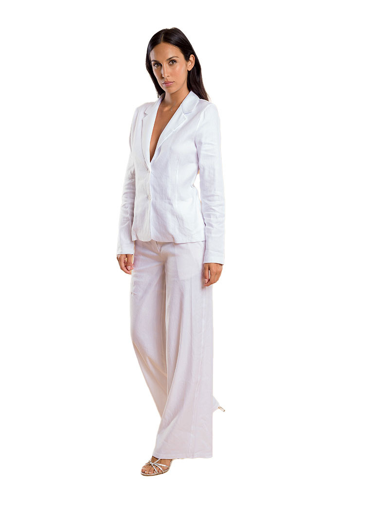 HBT NEW HARMONY MIX LIN - SHIRLEY VESTE BLANC