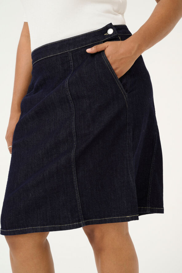 Kaffe Curve KCkhala Denim Skirt Dark blue denim