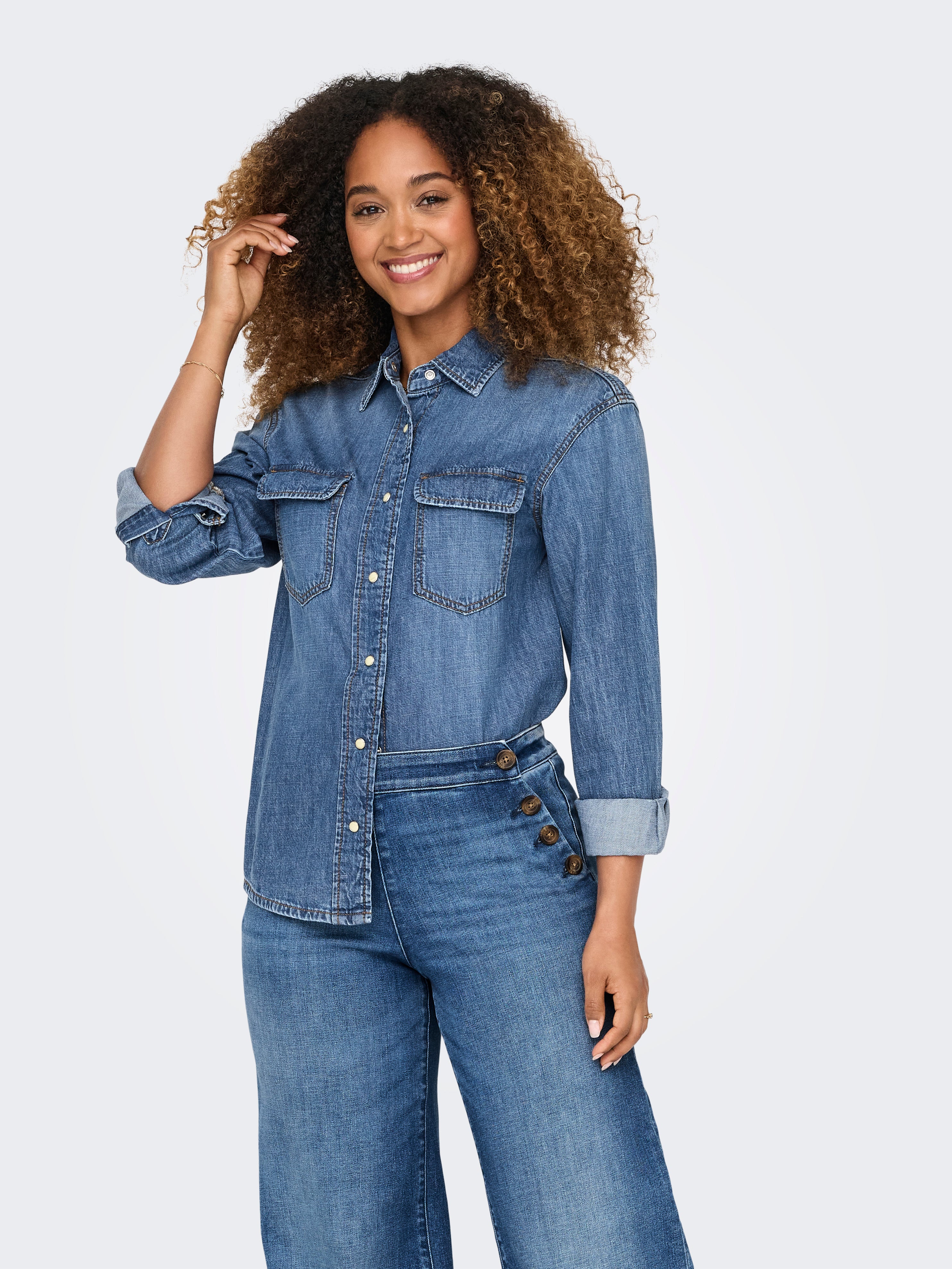 ONLSEVIGNY Hemd Dark Blue Denim