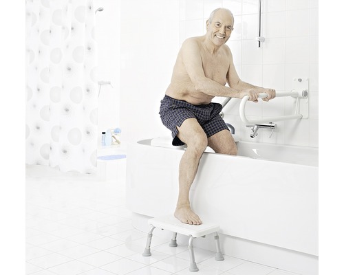 Opvouwbare korte witte toiletbeugel