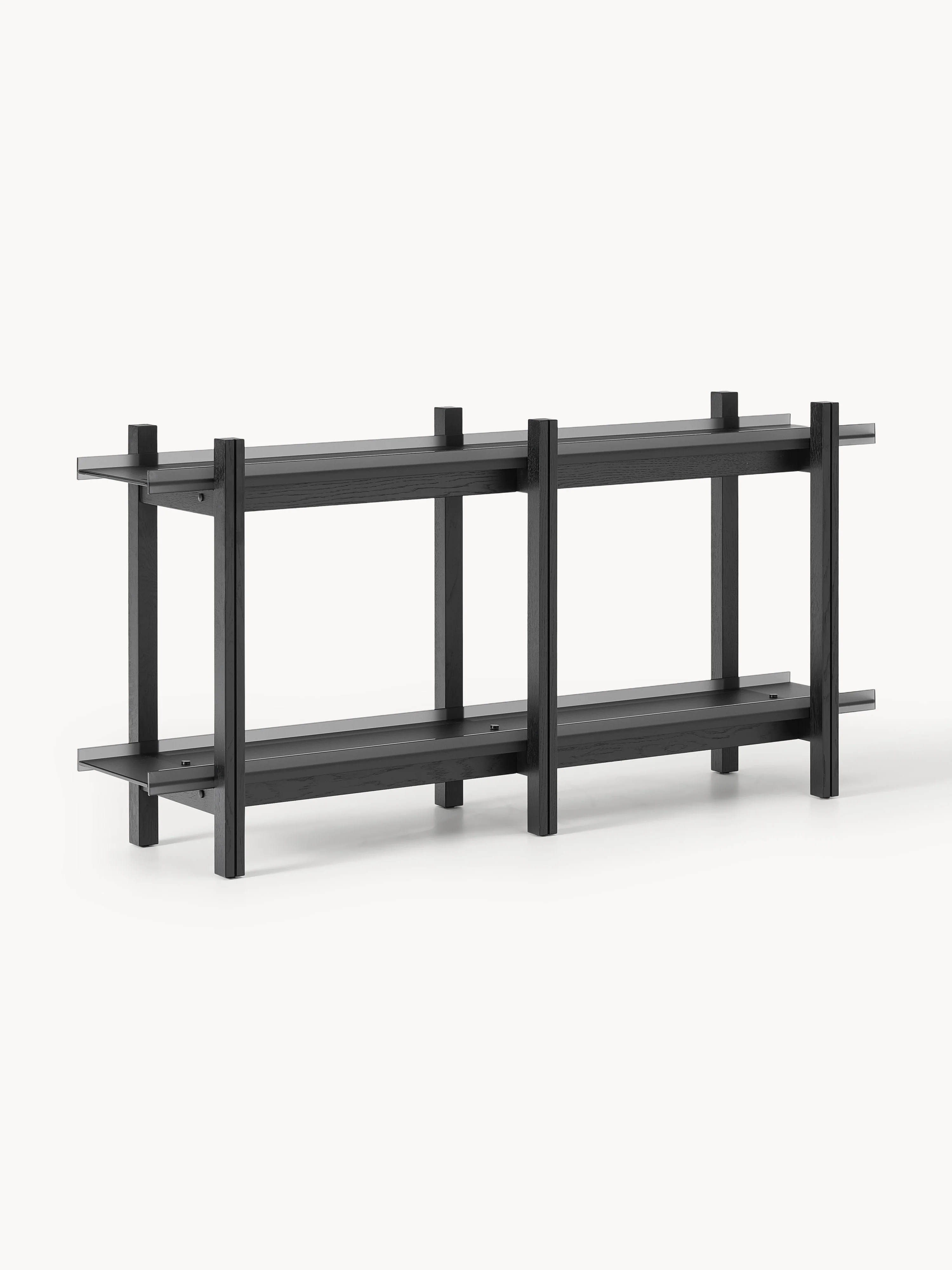Wandrek Alex van eikenhout met glazen planken