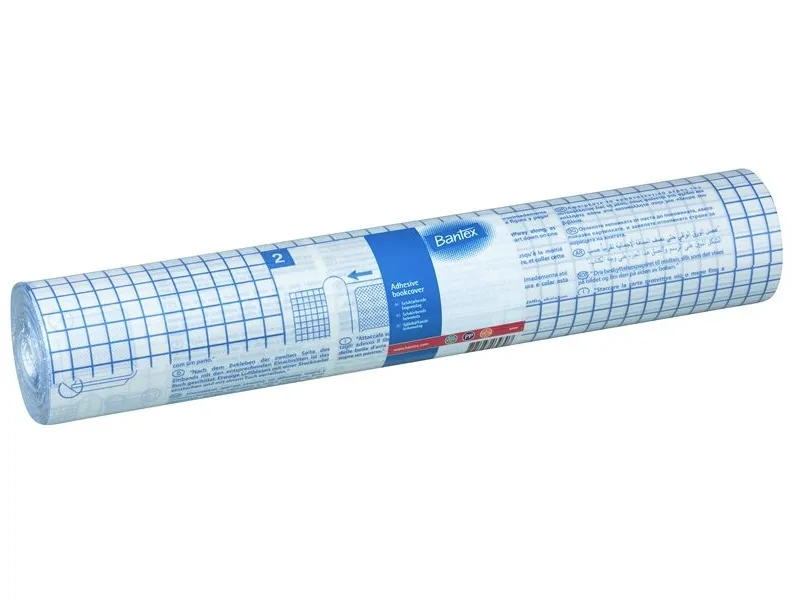 Bantex selvklæbende bogomslag 33cm x 3m transparent 50Mµ - med forsinket klæbeevne
