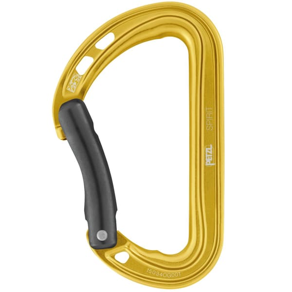 Mousqueton escalade PETZL SPIRIT BENT GATE JAUNE