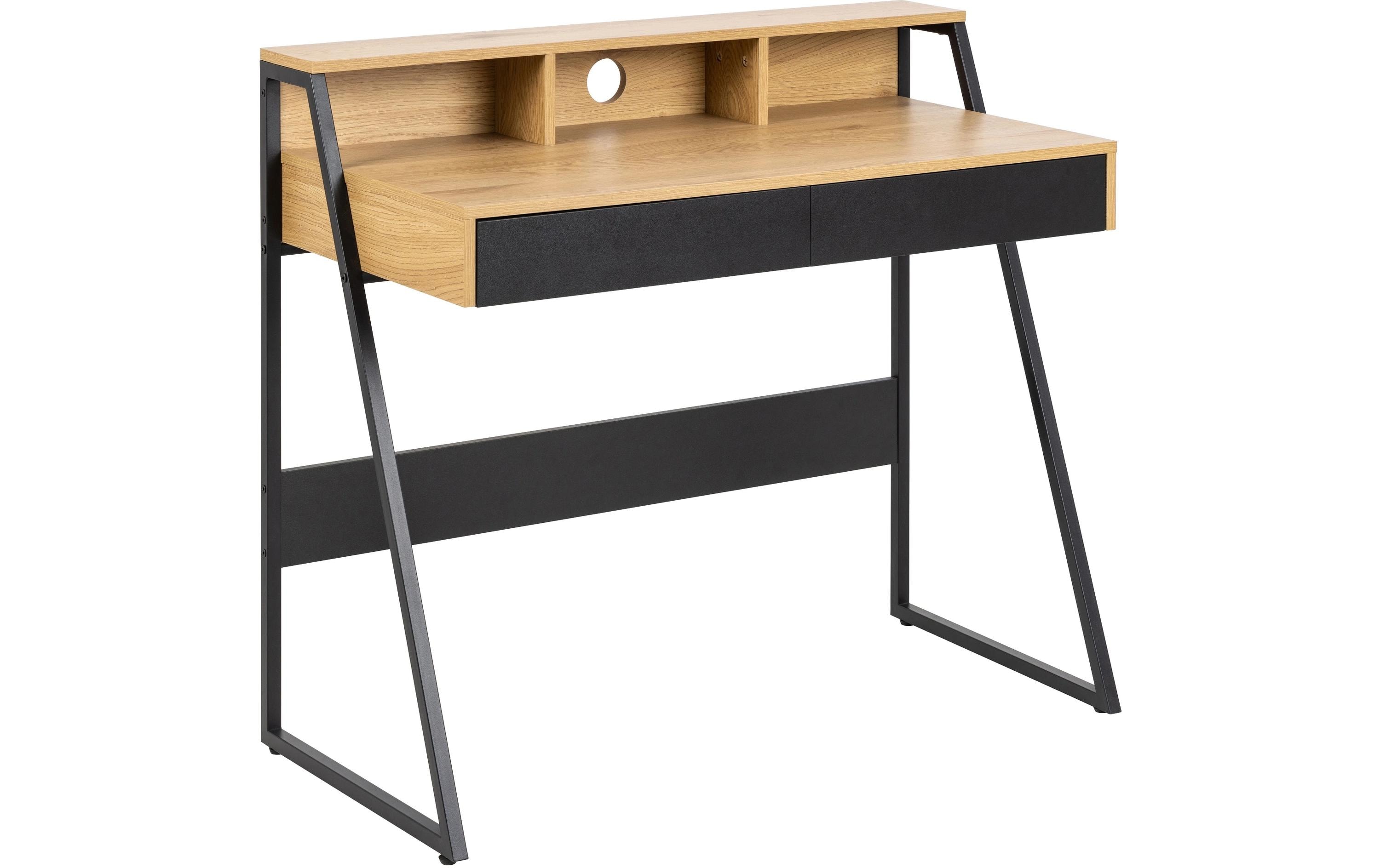 Tisch Reece, Wildeiche / Schwarz<br>Büroschreibtisch