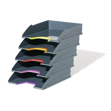 Durable 770557 Ablageschalen Varicolor TRAY Set, 5 Stück im Set, anthrazit