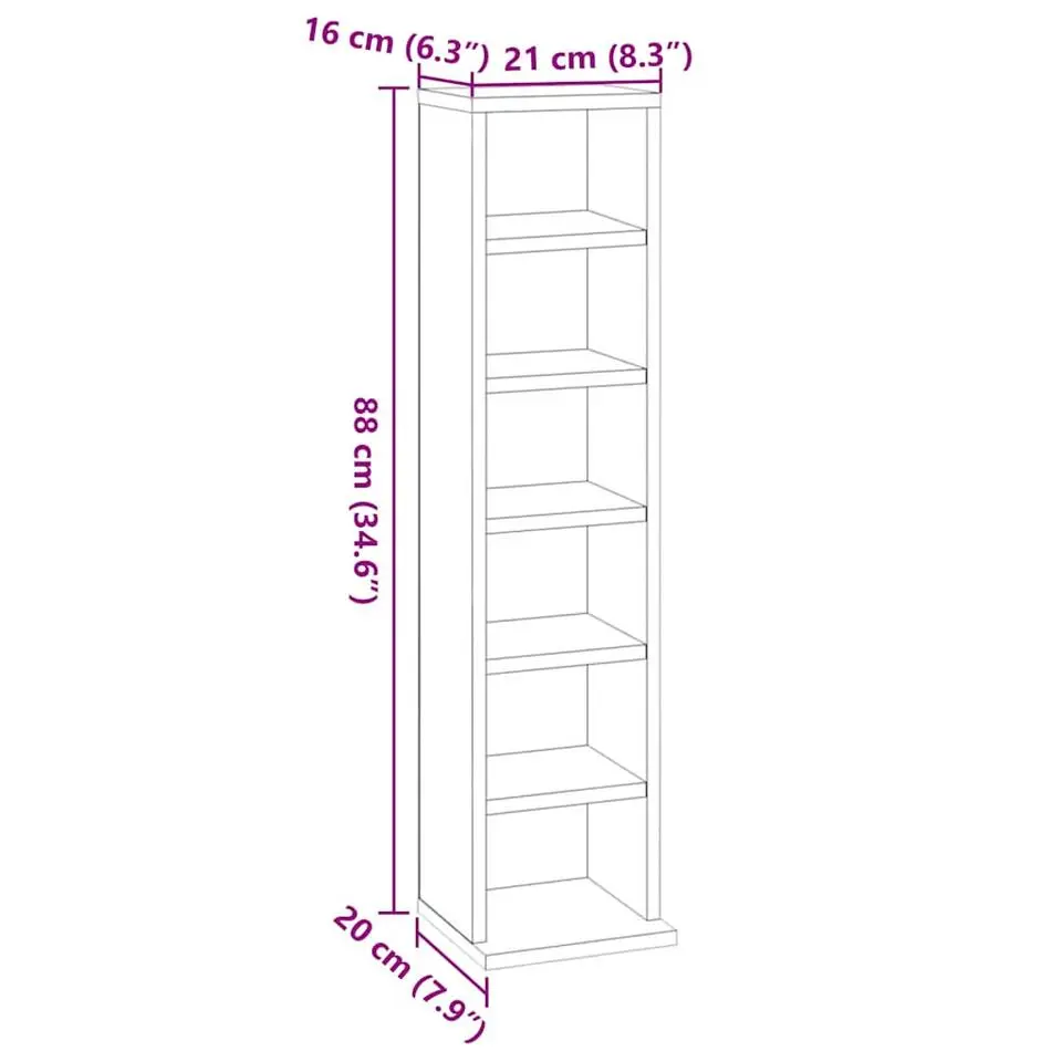 vidaXL - Cd-kast - Wit - Bewerkt hout