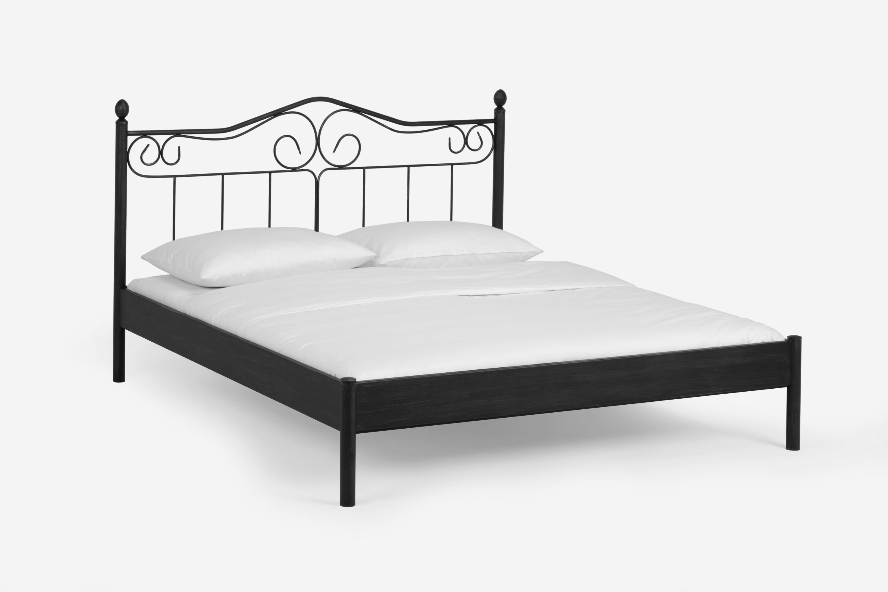 Metallbett Mercury 140 x 220 cm Metall Schwarz silber gewischt