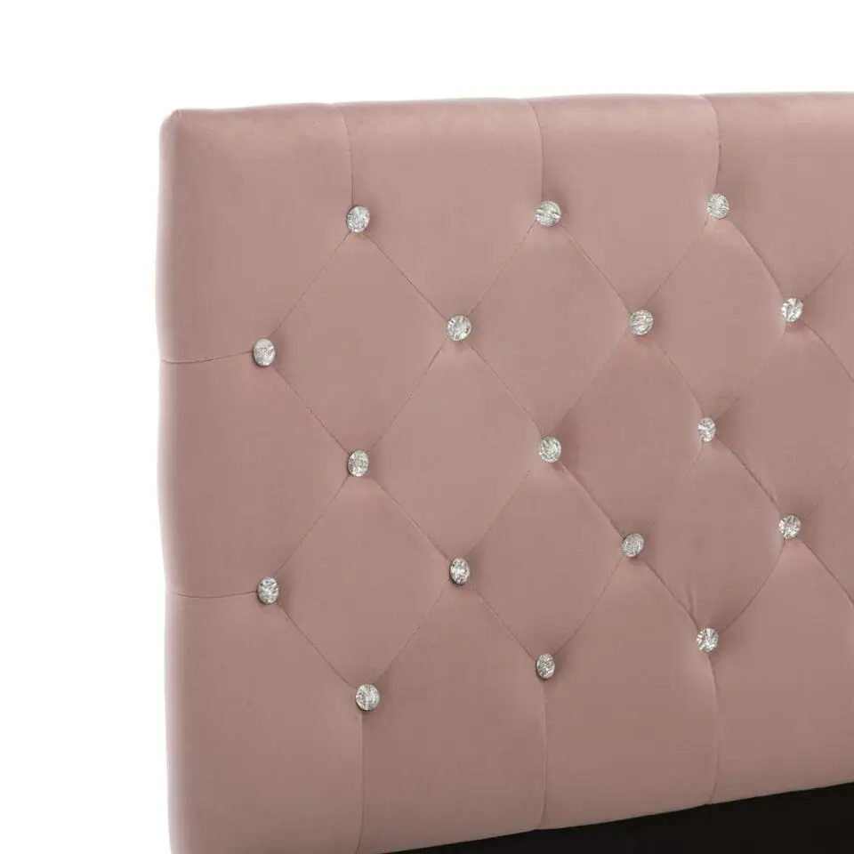 vidaXL - Bed frame met hoofdeinde - Roze - Fluweel - 120x200 cm